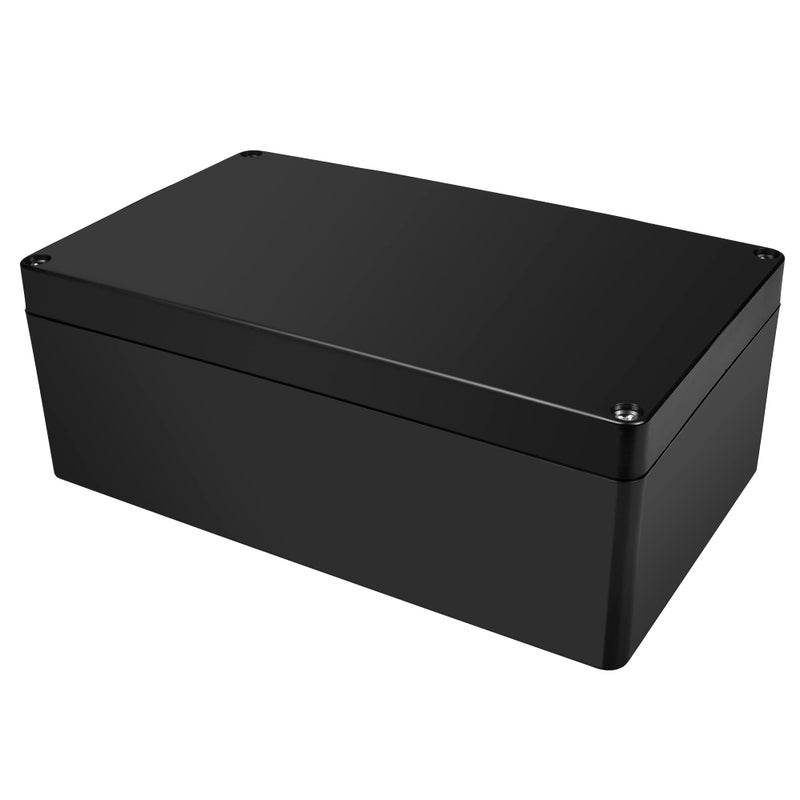 PINFOX Waterproof Electronic ABS Plastic Junction Project Box Enclosure 200mm by 120mm by 75mm (Black) - Image 1